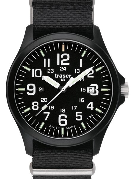 Traser Officer Pro Black PVD Steel Case Watch with a Sapphire Crystal #103350