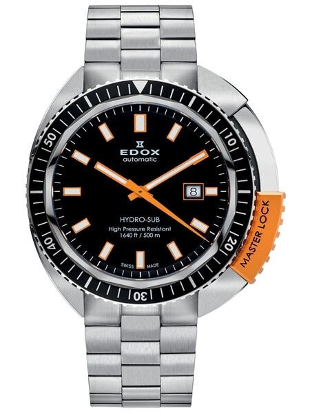 Edox Hydro-Sub Swiss Automatic Dive Watch with Edox MasterLock #80301-3NOM-NIN