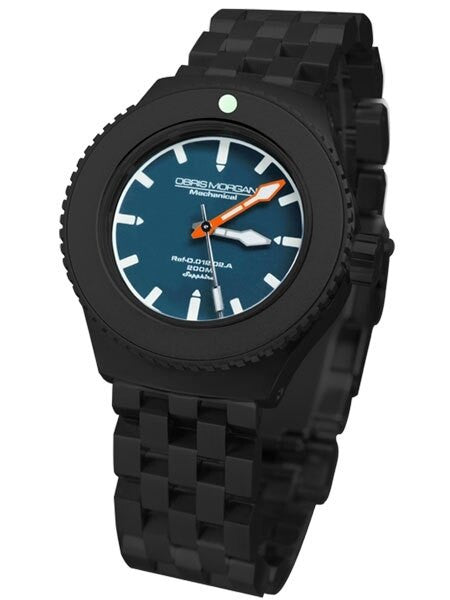 Obris Morgan Nevon Automatic Blue Dial PVD Watch with Robust Bracelet #NEVON-BPNO