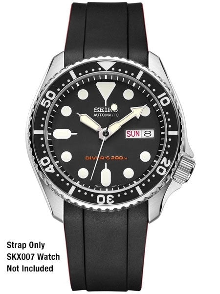 Crafter Blue 22mm Vulcanized Rubber Watch Strap for SEIKO SKX007-009-011 Curved End #CB10-A