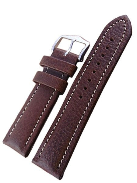 Hirsch Buffalo Brown High Grain Leather Watch Strap #113202-15