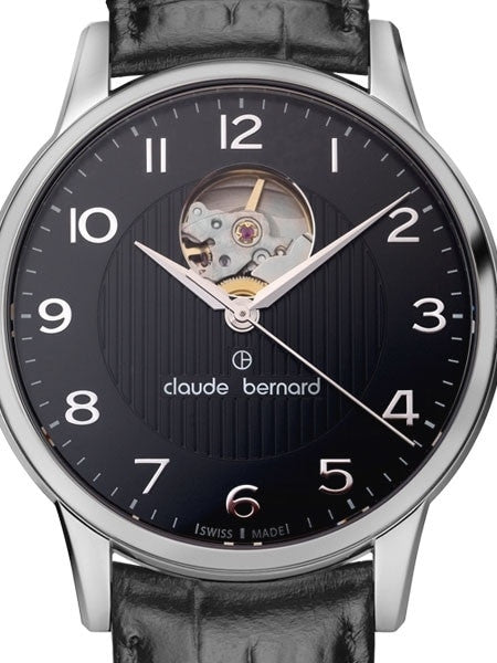 Claude Bernard Swiss Made ETA Automatic Open-Heart Watch #85017-3-NBN