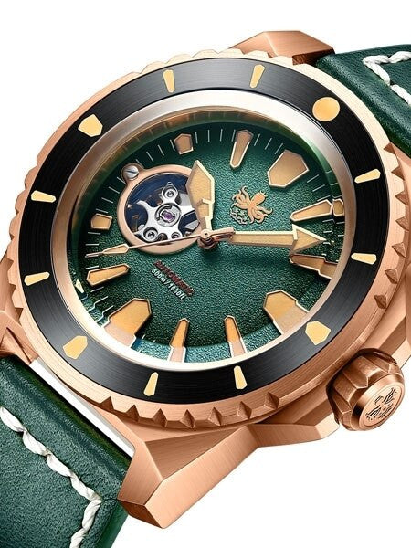 PHOIBOS Leviathan 500-Meter Automatic Dive Watch with Bronze Case, DD AR Sapphire Crystal #PY027A
