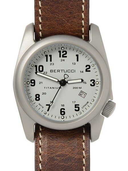 Bertucci A-2T Titanium Watch, 10-Year Lithium Battery, Horween Leather #12716