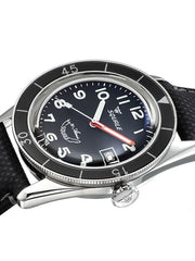 Squale 300 Meter Swiss Made Automatic Dive Watch with Black Dial  #SUB-39MON Crown view