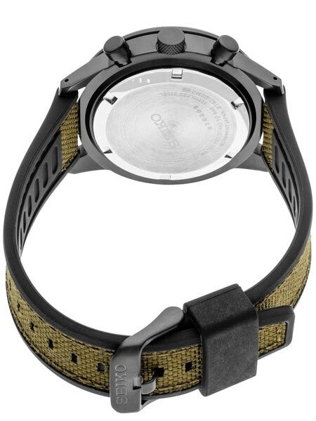 Seiko Quartz Chronograph with Stop-Watch and 12-hour Totalizer #SSB373