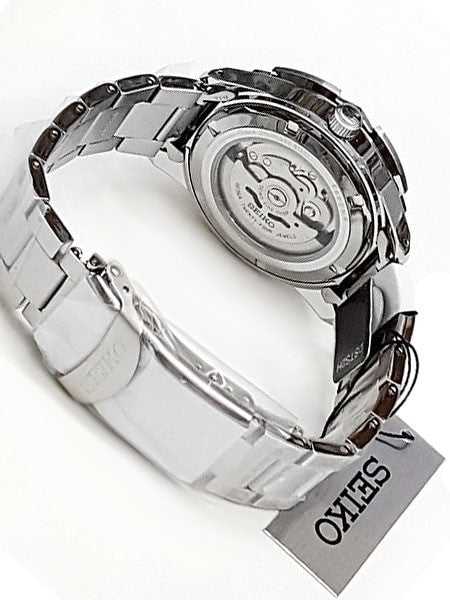 Seiko 45mm Sports 5 Automatic 24-Jewel Watch with Pinstriped Silver Dial #SRPA49K1