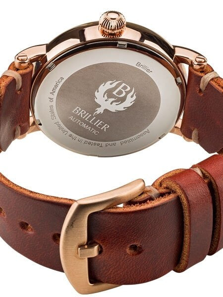 Brillier 43mm Klassique Automatic Watch with Horween Leather Strap #BR-11