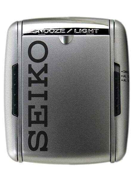 Seiko Digital Travel Alarm Clock with Snooze, Back Light and Fold-Out Stand #QHL004SLH