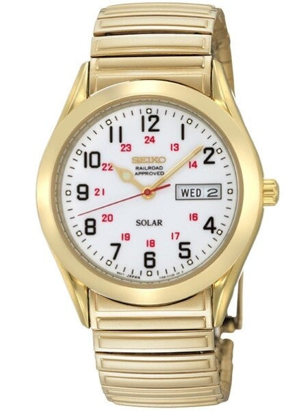Seiko Core Series Solar Watch with 37mm Goldtone Case and Bracelet #SNE064