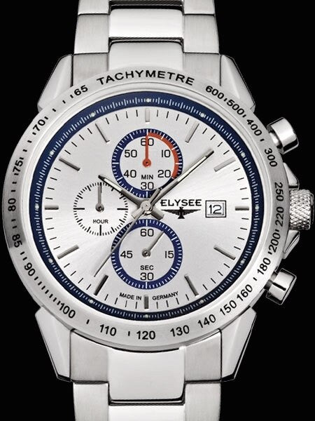 Elysee Arrow Chronograph with Stopwach, 12 Hour Totalizer, and 42mm Case #13264