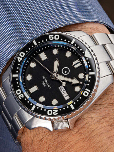 Scratch and Dent - Islander Automatic Dive Watch with AR Sapphire Crystal, Luminous Ceramic Bezel Insert #ISL-02