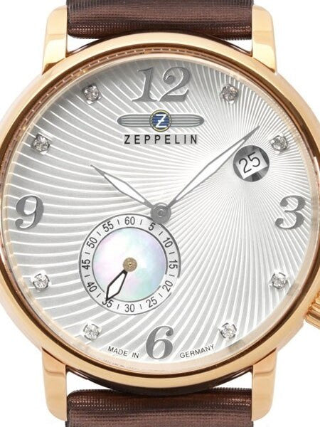 Graf Zeppelin Luna Swiss Quartz Watch with Swarovski Crystals and MOP Insert #7633-5
