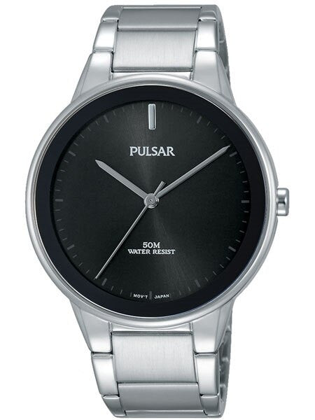 Pulsar Black Dial Quartz Watch with Matching Bracelet #PG2043