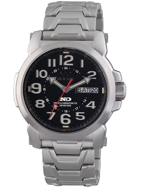 Reactor Atom Watch with Never Dark Illumination, Stainless Steel Case and Bracelet #68091