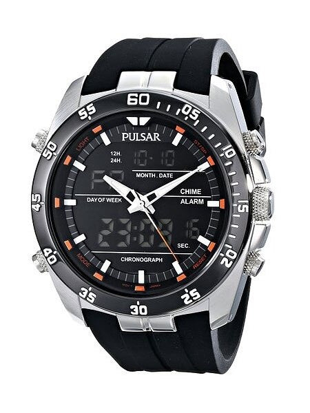 Pulsar On The Go Watch with Daily Alarm, Stopwatch, and Hourly Chime #PW6009