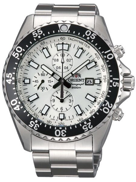 Orient Captain Quartz Sport Chronograph with Stainless Steel Bracelet  #TT11003W