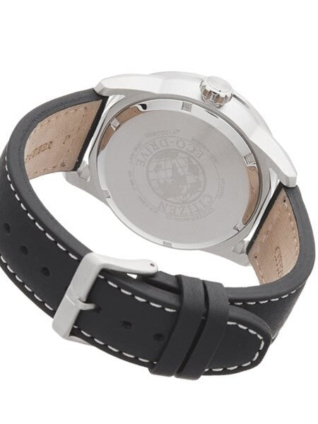 Citizen Eco-Drive Black Dial Pilot Watch with Black Leather Strap #AW1360-04E