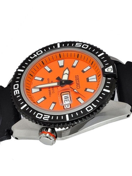Seiko Stargate II Automatic Dive Watch with Orange Dial and Rubber Dive Strap #SRP497K1