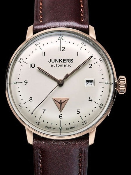 Junkers Bauhaus Swiss Automatic Watch with Domed Hesalite Crystal #6058-4