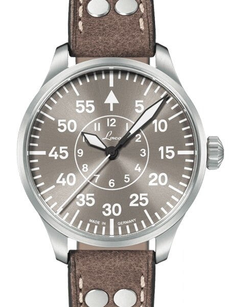 Laco 39mm Aachen Taupe Automatic Pilot Watch with Sapphire Crystal #862126