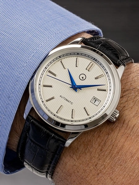 Islander Automatic Dress Watch with Pinstripe White Dial, AR Sapphire Crystal #ISL-32
