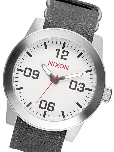 Nixon Corporal Quartz Watch with 48mm Stainless Steel Case and Crisp White Dial #A243-100
