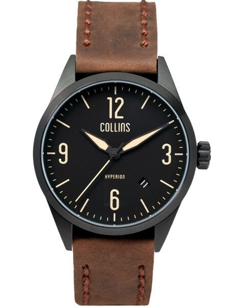 Collins Hyperion Swiss Automatic Watch with 40mm PVD Case and a Double-Dome AR Sapphire Crystal #CWB02