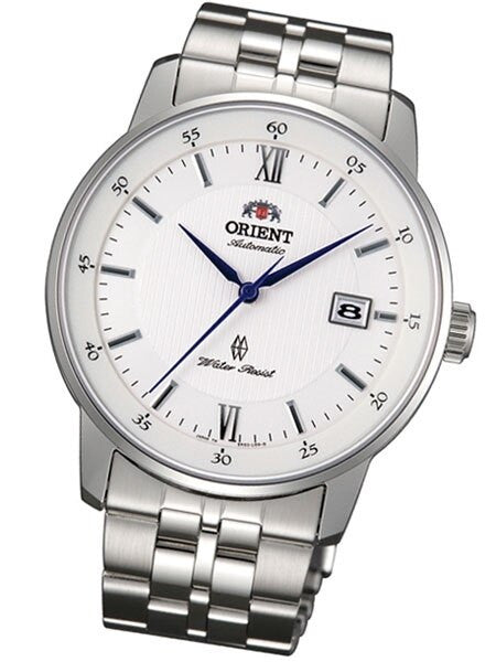 Orient Agent Automatic Dress Watch with Pin-Stripe White Dial and Sapphire Crystal #ER02003W