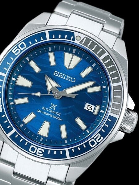 Seiko Save the Ocean Prospex Samurai Automatic Dive Watch with Stainless Steel Bracelet #SRPD23