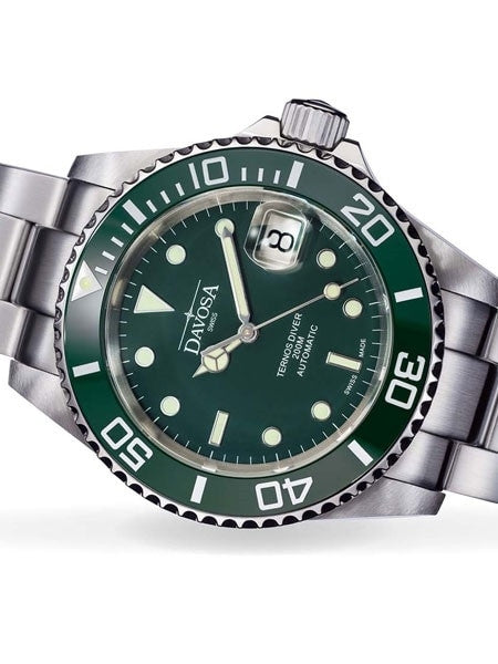 Davosa Ternos Swiss Automatic 200 Meter Dive Watch with Green Dial #16155570
