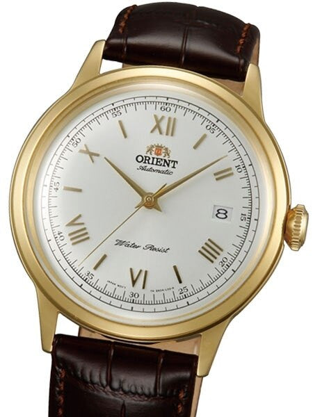 Orient Goldtone Automatic Dress Watch with White Dial, Roman Numerals #ER24009W