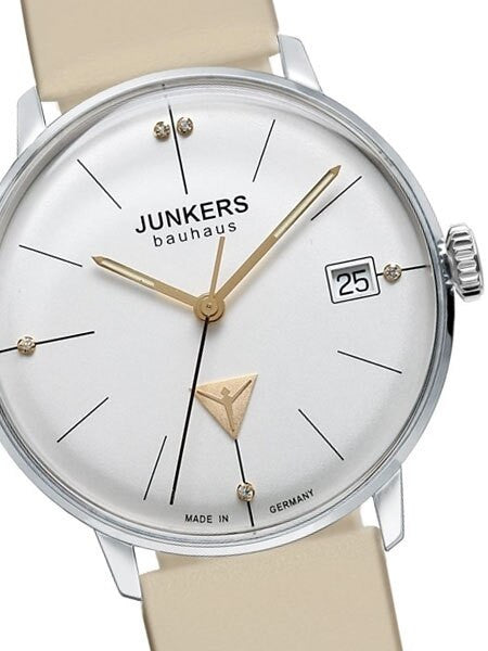 Junkers Lady Bauhaus Swiss Quartz Watch with Domed Hesalite Crystal #6073-5