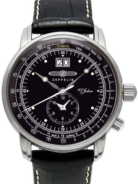 Graf Zeppelin German Made, Big Date, Dual Time Watch with Two Crowns. #7640-2