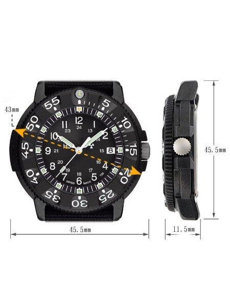 Traser Code Green Watch with Green Tritium Illumination and Black Nylon Strap #106105