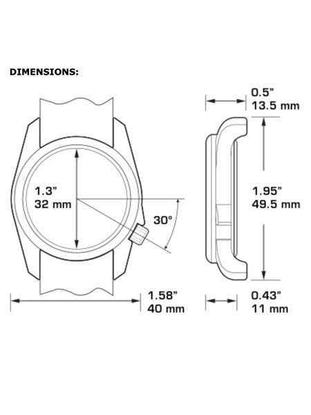 Bertucci DX3 Canvas Polycarbonate Unibody Watch, Bark Comfort Band, White Dial - 11087