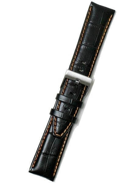 Calfskin Heavy Padded Strap with Orange Stitching (Alligator Grain) #RSV-21430-54
