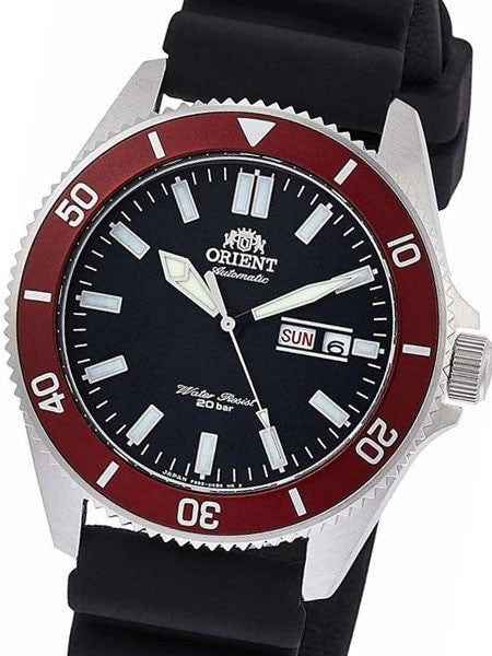 Orient Kanno Black Dial Automatic Dive Watch with Black Rubber Dive Strap #RA-AA0011B19A