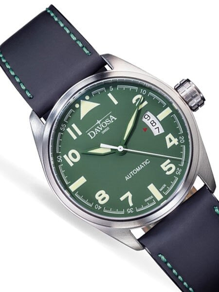 Davosa Military Swiss Automatic 200 Meter Pilot Watch with Green Dial #16151174