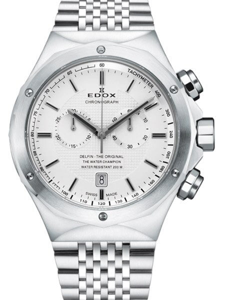Edox Delfin Swiss Quartz Chronograph with Double Case Back #10108-3-AIN