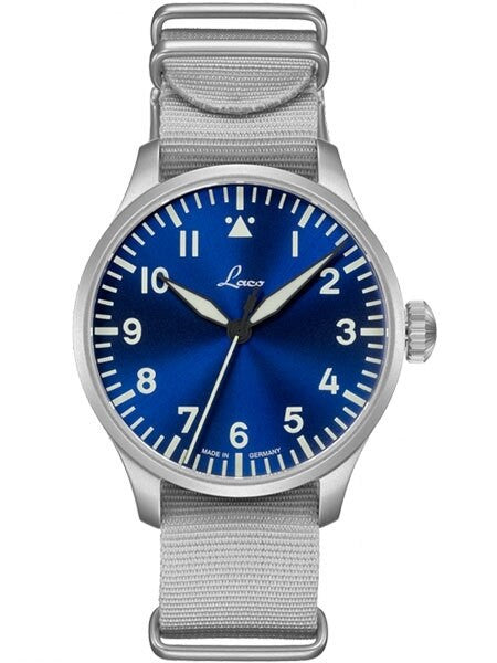 Laco 39mm Augsburg Blaue Stunde Automatic Pilot Watch with Sapphire Crystal #862102