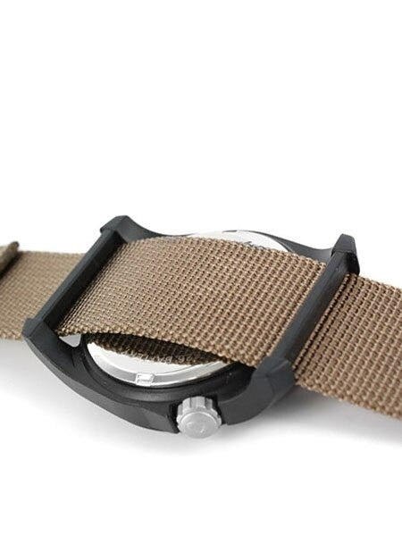 Bertucci DX3 Field Poly Resin Watch, Brown Nylon Strap, Black Dial #11017