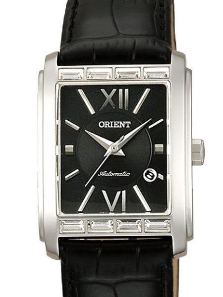 Orient Romance Women's Automatic Dress Watch with Curved Crystal and CZ Baguettes on the Bezel #ENRAP001B