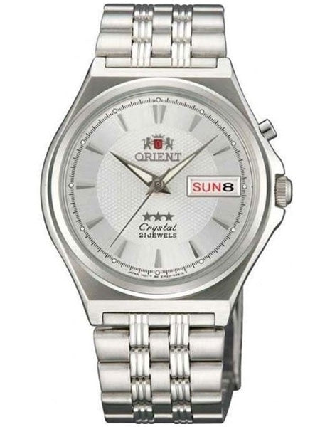 Orient Automatic Watch with Textured White Dial and Bracelet #EM5M010W