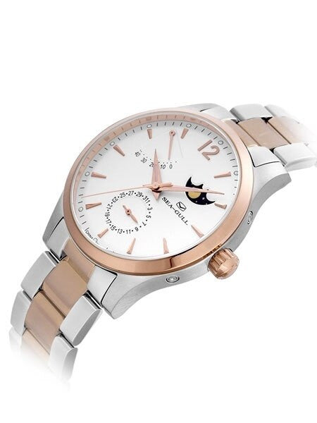 Sea-Gull 41mm Automatic Dress Watch with Power Reserve, Moonphase #217.423