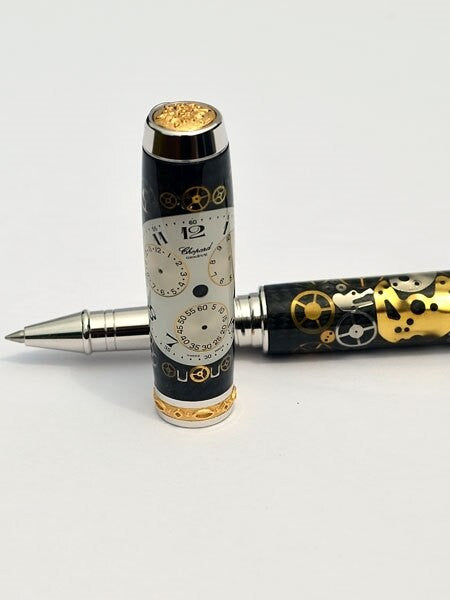 Artisan Crafted Collectable Pen made with a Chopard dial and assorted gears, cogs, screws and bridges #WPP501RB