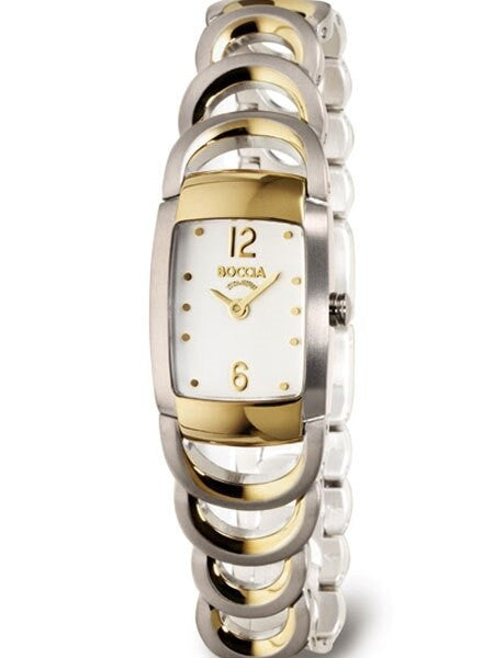 Boccia Ladies Quartz Watch with Two-Tone Titanium Case and Open-Link Bracelet #3159-02
