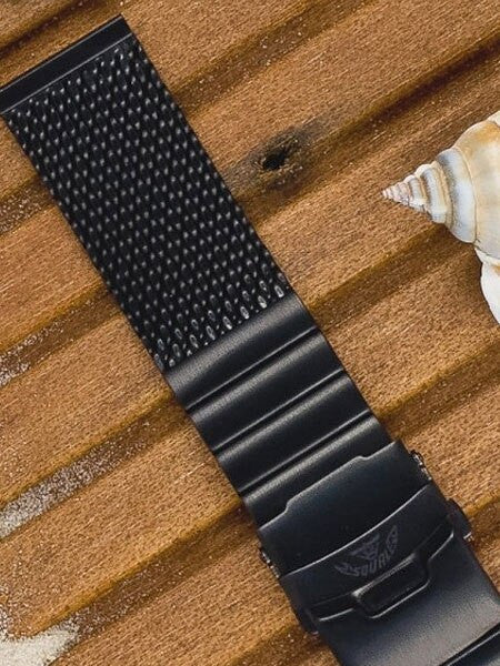 Squale 22mm Deluxe Black PVD Mesh Bracelet #2002-Mesh-PVD (22mm)