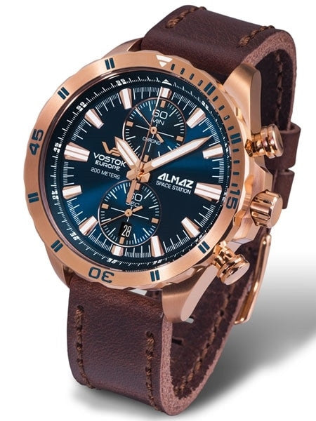 Vostok-Europe Almaz Two-Eye Quartz Chronograph with 60-Minute Stopwatch #320B262