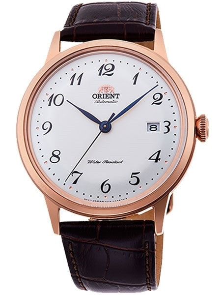 Orient Bambino 5th-Gen Automatic Dress Watch with White Dial, Arabic Numerals #RA-AC0001S10A